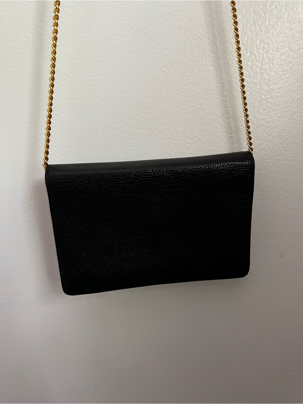 Authentic Vintage Christian Dior Black Leather Chain Clutch Envelope Mini Bag - Picture 9 of 12